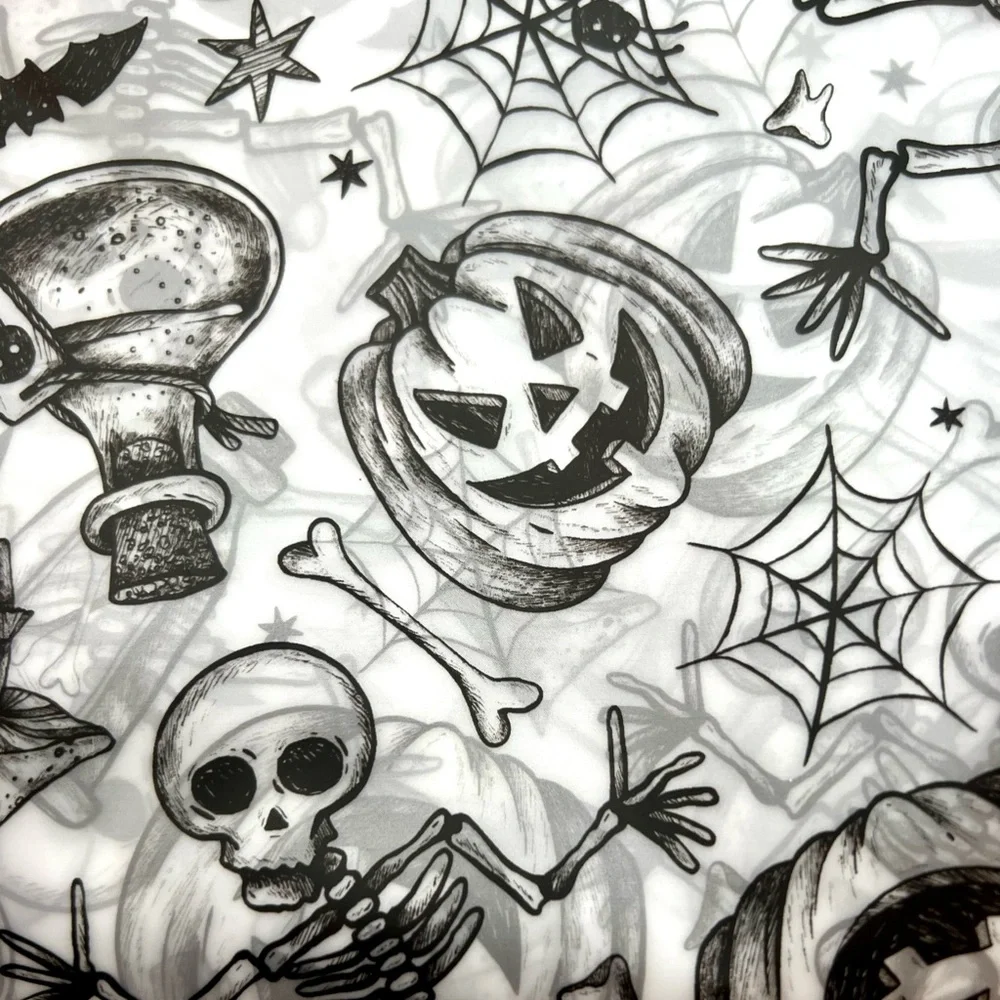 Halloween Charcoal Sketch Images Peva Shower Curtain Metal Grommets Black Potion